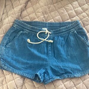 Aerie Blue Women's Shorts with drawstring Small